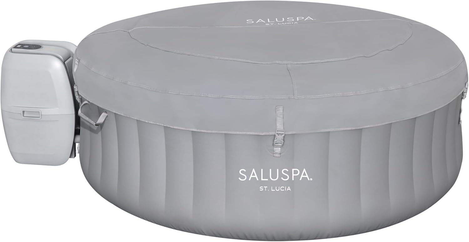 Inflatable Hot Tub Spa (71" x 26") | Portable Hot Tub with 2 Covers (1 Energy-Efficient Thermal Cover and 1 Standard Cover) | Fits Up to 2-4 Persons | Black