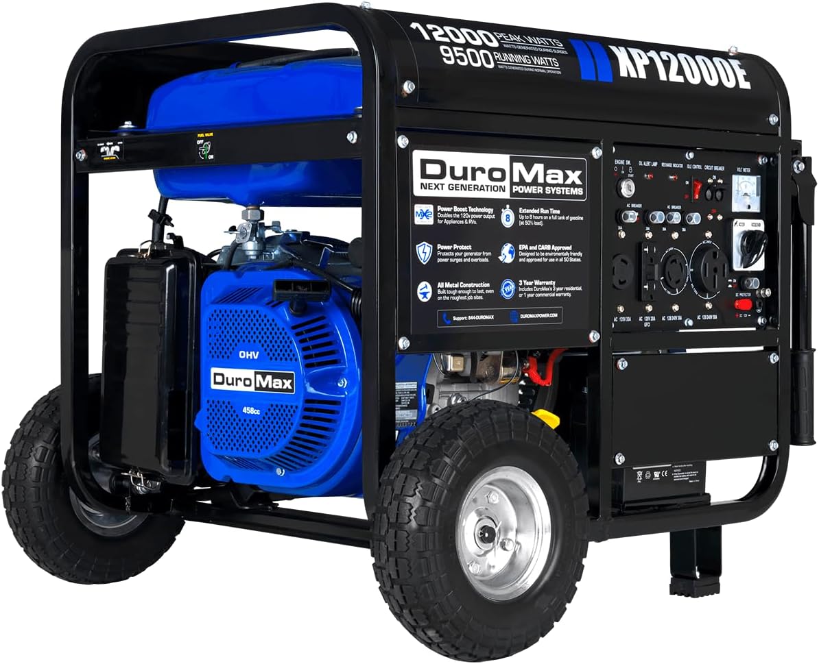 13,000-Watt Dual Fuel Portable Generator - Gas & Propane, Electric Start, Whole Home Backup Power, Transfer Switch Ready, RV & Emergency Ready