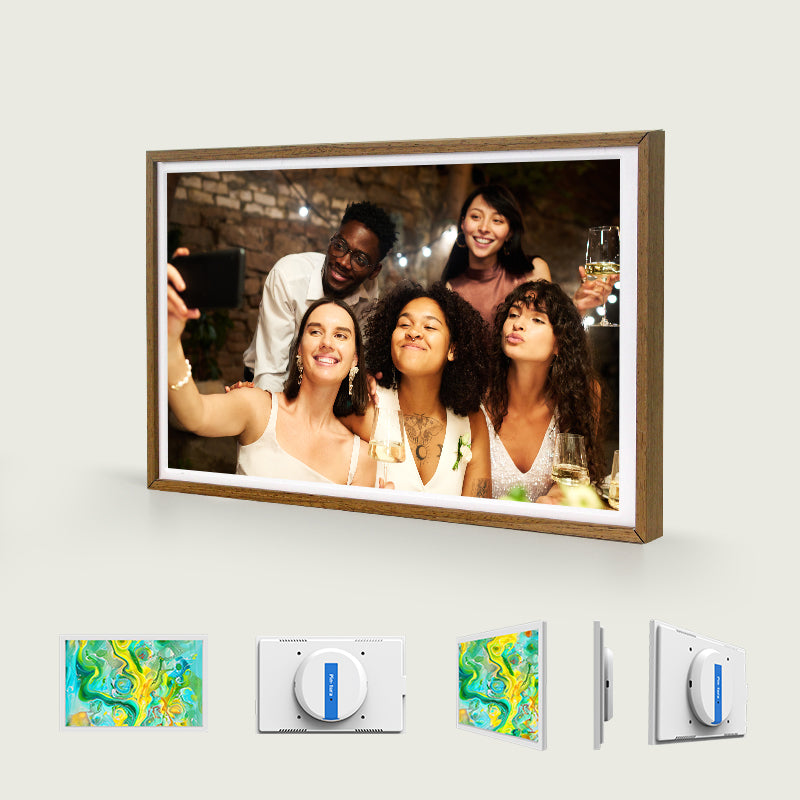 Pinpin 2.0 Aluminum Digital Photo Frame-Wood Grain Style